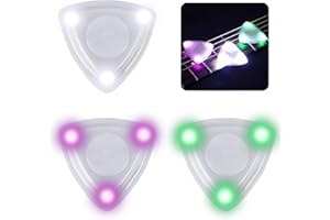 Vegena 3 Stück Leuchtendes Gitarrenplektrum, Beleuchtetes Plektrum, Glowing Guitar Pick, Bass-Pick Für Gitarre (3 Farben)