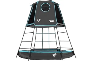 TP Toys Explorer Metal Climbing Frame Black Edition - Outdoor & Garden Den, Adventure Playmat & Cargo Net Entrance Gardens, Outdoor Toys For Kids, Suitable For Kids Aged 3-12 Years.