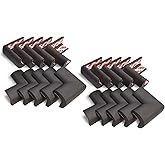 Amazon Brand - Supples Baby Proofing Pre-Taped Corner Guards | Black | Pack of 20 | Babyproof Foam Protectors for Sharp Corne