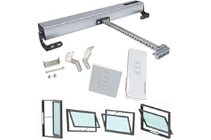 AOCET Abridor de Ventana con Cadena Eléctrico, 24V Abridor Automático de Ventanas con Interruptor y Control Remoto para Ventana abatible, Quemacocos, Ventilación de Techo, Carga máxima 400N ( Color : 24V Mo