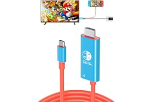 JINGDU Tragbares Switch TV Dock, USB C auf HDMI Kabel mit PD100W Ladeport für Switch OLED, Screen Mirroring Adapter für NS/Steam Deck only, 4K@30Hz, 2m, Blau