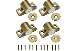 TANCUDER 4PCS Aimant pour Porte Placard Loquet de Porte Magnétique Fermeture de Porte Aimantée avec 4 Rondelles et 12 Vis Fermeture Magnétique Placard pour Meuble, Armoire, Cabinet