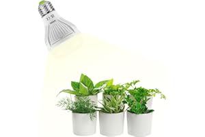 SANSI Lampara de Plantas 150W, Bombilla de Crecimiento LED 10W E27, Luz Plantas Interior de Espectro Completo, Ángulo de Haz 120°, PPF 16 μmol/s, Cobertura Vegetal: 2x1 Sq Ft - Lente Esmerilada