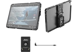 Accsoon 12.9inch PowerCage Pro II Compatible con iPad Pro Gen 3,4,5,6 para Monitoreo, Trabaja con Adaptador de Placa de Batería NP-F, Longitud de Jaula Ajustable 279-296mm Ancho 214-231mm