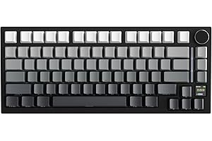 ‎ATTACK SHARK ATTACK SHARK X820 Ultra Bezprzewodowa Klawiatura Mechaniczna z Wyświetlaczem TFT i Pokrętłem, 75% Wymienne Przełączniki, Klawiatura Gamingowa, BT/2.4G/USB-C, RGB (Czarna Gradientowa–Switch Shark)