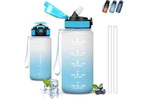 GRSTA Borraccia Bambini, Borraccia 500 ml, Borraccie con Cannuccia, Senza Perdite, Borraccie Motivazionale, Facile da Trasportare, Borracce Graduata, Con Slogan Motivazionale, Borracce per Scuole, Ufficio