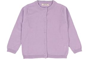 FAIRYRAIN Little Girls Cute Crew Neck Button-Down Solid Fine Knit Cardigan Sweaters