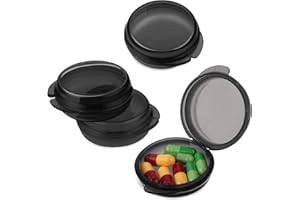 WLLHYF Petite boîte à pilules, joli pilulier portable pour poche, sac à main, pilulier quotidien rond mini, pilulier de voyage, conteneur de rangement pour médicaments, étui à bouchons d'oreilles 4