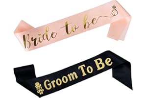 AIBAOBAO Bride and Groom Belt Set, Hen Party Belt and Badge Set,Groom Belt Badge Set, Bachelorette Party Accessories Decorations for Weddings, Bachelorette Party