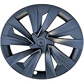Tesla Model Y Juniper (2025+) Uyumlu 19 İn&ccedil; New Star/Cyber Stil Jant Kapağı Seti - Mat Siyah/Parlak Siyah (Mat Siyah)