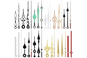 LEEQ Kit de 12 Aiguilles d'Horloge - Mécanisme Longue Aiguille Horloge en Aluminium Différentes Aiguilles de Mécanisme Horloge Quartz DIY Horloge Pendule Remplacement des Pièces de Rechange