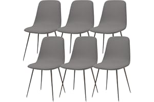 Lydevo Shell Chair Covers for Dining Chairs 6 Stretch Dining Chair Covers Scandinavian Chair Slipcovers Removable Washable Round Chair Slipcovers Protector for Kitchen Living Room Bedroom,Gray