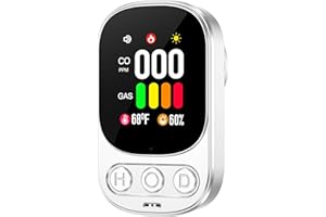 Gedsffati Kombinierte Gas- & CO-Melder mit Stecker für Hausgebrauch, Kohlenmonoxidmelder CO-Warner Warnmelder, Erdgas Propan Gasmelder, mit Temperatur- & Luftfeuchtigkeitsanzeige, Weiß-V1