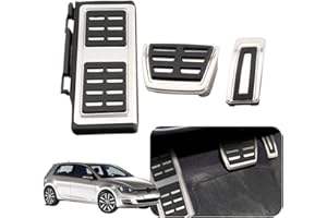 WINGFLY Edelstahl Bremse Fußstütze Pedalkappen Bremse Fußstütze Accelerator Pedalkappen Abdeckung Pedalset Für V-W Golf 7 Leon Octavia A3 (3 Stck)
