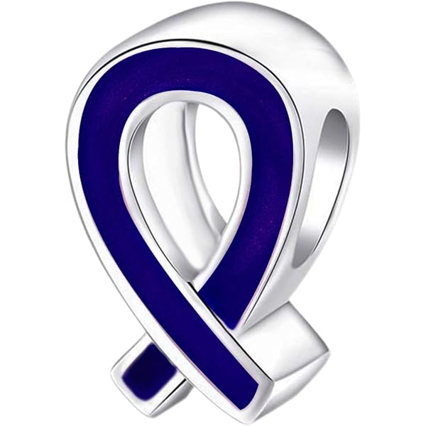 925 Sterling Silver Ribbon Charm - Breast Cancer Awareness Charm For European Bracelets, Pandora Compatible Bead