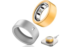 Hexasider Lot de 2 protections Smart Ring pour Oura Ring Gen 4 / Oura Ring Gen 3 / Samsung Galaxy Ring - Anti-rayures - En silicone élastique - Accessoire pour Oura Ring (doré + argent, L pour