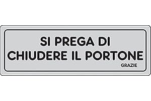 VIRIDEX Targa SEGNALETICA Adesiva CHIUDERE Il PORTONE in Vinile 15X5 CM