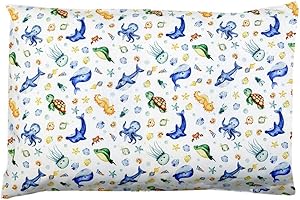 ALMATEX SRL Federa per cuscino culla bambino linea SEBASTIAN, cm 30x40, idea regalo (MARE)