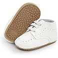Casazoe Infant Baby Boys Girls Oxford Shoes PU Leather Wedding Loafers Brogue Toddler Baptism Dress Shoes First Steps Walking Flat Lazy Crib Shoe
