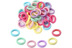 nuoshen 50 Pcs Baby Hair Ties, Assorted Colors Elastic Mini Hair Ponios Ponytail Holders Hair Accessories for Girls Kids