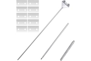 Famgee Aquarium Fish Tank Tools Kit Stainless Steel Algae Cleaning Scraper Razor Cleaner With 10 Pcs Blades (26 Inch)