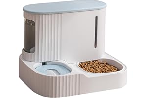 YWKIYRS Fournitures pour Animaux de Compagnie Distributeur Croquettes Chat/de Nourriture 2 en 1 Distributeur Automatique d'eau pour Chats Distributeur d'eau de Grande capacité Chien Distributeur d'eau (Bleu)