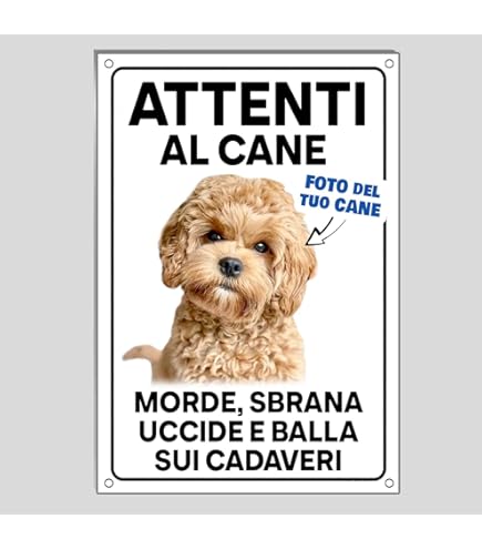 Targa In Metallo 'Boston Terrier Attenti Al Cane' 20x30 Cm - Cartello Personalizzabile Con Foto - 5
