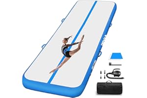 PPXIA Airspot Air Track Matte – Air Roll Air Barrel ginnastica, tappetino da ginnastica con borsa e pompa, tappetino da allenamento per casa, taekwondo, yoga, palestra, fitness