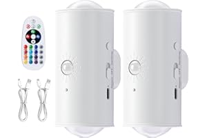 Pinyenr Applique Led da Parete Interno,2 Pezzi Luce con Sensore di Movimento da Interno,Lampade da muro Magnetica per Camera da Letto e Soggiorno con 16 Colori di Luce