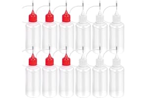 HNYYZL Bestsupplier 12 Pcs 30ml / 1 Ounce Empty Needle Tip Glue Bottle Applicator DIY Quilling Tool Precision Bottle (Random Color)