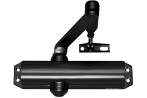 YALE TESA DC120 DC120-9005 cierrapuertas, EN 4, para puertas hasta 80 kg, brazo articulado, para puertas cortafuegos, acabado Negro RAL 9005, instalación en superficie, control de cierre regulable