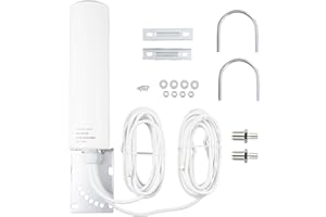 BOOBRIE Antenna 4G LTE Esterna 10dBi, Antenna per Router 5G, Amplificatore Segnale Cellulare 698-2700/3300-3800MHz, OmniDirezionale, 5M Cavo RG58 con Adattatore TS9, High Gain per 3G/4G LTE