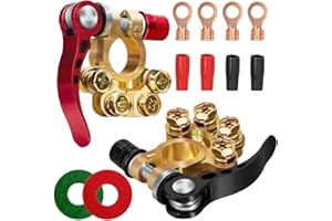 MIVITOOM 2 Stück Batterieklemmen, 4-Wege Polklemmen Autobatterie, 12V/24V-Batterieklemmen, Positive Negative Batterieklemmen für Autos, Lastwagen, Schiffe, Wohnwagen, Wohnmobil