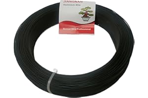 IRUN BONSAI Alambre de aluminio anodizado para bonsáis, 500 g, 1 mm - 5 mm de diámetro, color negro (Ø5 mm)