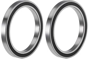 sourcing map 2 Piezas Rodamientos de Bolas 6810-2RS, Rodamientos de Bolas de Ranura Profunda, 50x65x7mm Rodamiento de Bolas de Doble Sellado, de Acero Cromado para Equipo Mecánico, Instrumentos