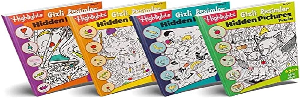Highlights Hidden Pictures Puzzles (Gizli Resimler) 4'lü Set