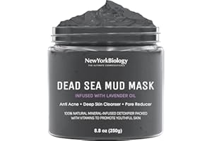 NEW YORK BIOLOGY THE ULTIMATE COSMECEUTICALS New York Biology Dead Sea Mud Mask for Face and Body Infused with Lavender - Spa Quality Pore Reducer for Acne, Blackheads and Oily Skin - Tightens Skin for A Healthier Complexion - 250 g
