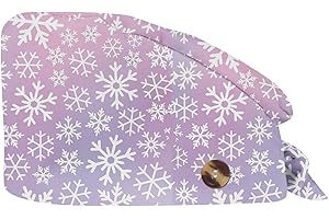 XYYYHTL Natale Cuffia Chirurgica Sanitario Natale Cappello Donna Uomo Cuffie Sala Operatoria Cuffia Capelli Lunghi Regolabile Traspirante con Bottone Cappellino Chirurgico per Giorno di Natale Unisex