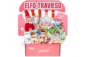 BELROS Pack Navidad. Incluye Peluche Elfo, Surtido Chocolates. 500gr. Regalo Consola Verde. Baston Dulce. Regalos Navideños. Celebraciones. Ideal Amigo Invisible. Regalo para Niños