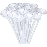 Palloncini Sticks Supporti, Diealles 100 Pezzi Bastoncini per Palloncini, Riutilizzabili Stecche per Palloncini, Bianco Aste 