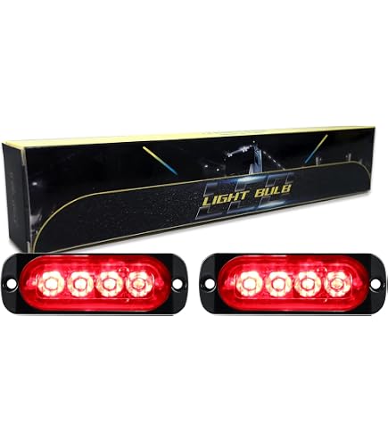 RIGIDON 2x Feux LED Stroboscopiques Bleus 12 LED 12V/24V - Barre Lumineuse Clignotante Sécurité, Voiture, Bateau, Remorque, Offroad, IP67