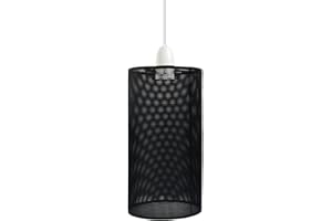 LEDSONE Vintage Cage Metal Lamp Shade - Industrial Metal Cage Light DIY Ceiling Pendant Lights for Dining Room Bedroom Loft Hallway (Black 1)