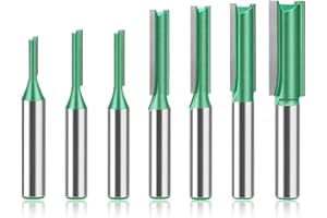 PIWOSGOL 7 Pezzi Frese Per Legno, Svasatore Per Legon, Punte Per Fresa Verticale Legno, Fresa Per Legon Gambo 8mm, 3 mm, 4 mm, 5 mm, 6 mm, 7 mm, 8 mm, 10 mm Lavorazione Del Legnos Fresa