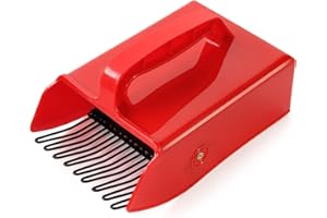 VicBre Berry Picker with Metal Comb Plastic Blueberry Shovel Rake Red/Black