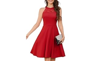 Bbonlinedress Abendkleider elegant für Hochzeit gast festliches Kleid Damen Neckholder Konfirmationskleider Jugendweihe Brautjungfernkleider Cocktailkleid Partykleid