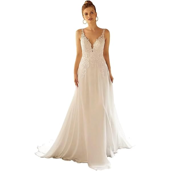 CLLA dress Dames Scoop bruidsjurken mouwloze kant applicaties bruidsjurk voor bruid korte trouwjurken, ivoor, 40