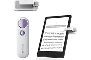 Hogance RF Control Remoto Página Turner para Kindle Paperwhite Oasis Voyage, Turner de Página Inalámbrica para iPad Tabletas Lectura de eBooks, Accesorios para la Lectura de Kindles, Blanco+Violeta