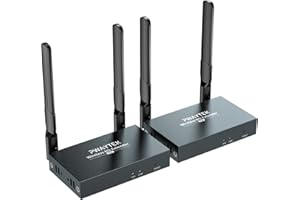 PWAYTEK Trasmettitore e ricevitore HDMI wireless 4K, 1640FT/500M, estensione HDMI wireless Supporta 2,4/5 GHz, streaming video/audio da laptop, PC a HDTV