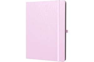 ONAVIA A4 Liniert Notizbuch, Notebook Hardcover, 80 Blätter (160 Seiten) 80 g/m², 7mm Linienabstand für zu Hause, Schule und Arbeit (Rosa)