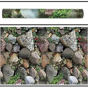 Wallgenics Self Adhesive Hilly Garden Stone Wallpaper, Easily Removable Wallpaper Use as Wall Sticker, DIY, Shelf Paper for Living Room Bedroom Office or Other Renovation Projects (333 x 45 cm)